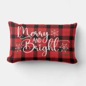 雪メリー片の輝くクリスマスプレド ランバークッション (正面)
