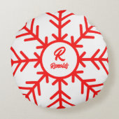 雪メリー片赤白丸ピロー ラウンドクッション (裏面)