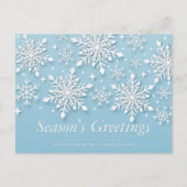 雪モダンが降るブルーシーズンのご挨拶 ポストカード (正面)