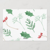 雪モダンの写真のクリスマスの植物 シーズンカード (裏面)