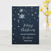 雪モダンの女神メリークリスマス カード (黄色い花)