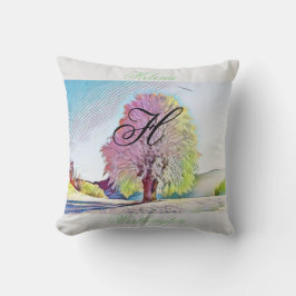 雪モダンの木の色 クッション