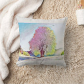 雪モダンの木の色 クッション (ブランケット)