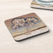 雪モダンの木の色 コースター (左側)