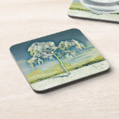 雪モダンの木の色 コースター (左側)