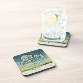 雪モダンの木の色 コースター (右側)