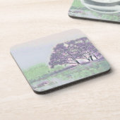 雪モダンの木の色 コースター (左側)