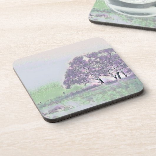 雪モダンの木の色 コースター (左側)