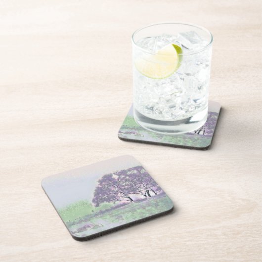 雪モダンの木の色 コースター (右側)