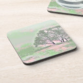 雪モダンの木の色 コースター (左側)