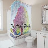 雪モダンの木の色 シャワーカーテン (インサイチュ)