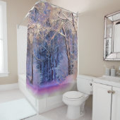 雪モダンの木の色 シャワーカーテン (インサイチュ)