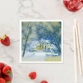 雪モダンの木の色 スタンダードカクテルナプキン (インサイチュ)