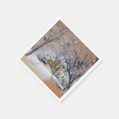 雪モダンの木の色 スタンダードカクテルナプキン (角)