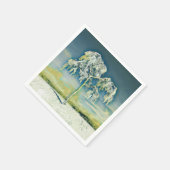 雪モダンの木の色 スタンダードカクテルナプキン (角)