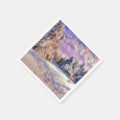 雪モダンの木の色 スタンダードカクテルナプキン (角)