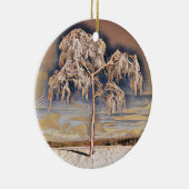 雪モダンの木の色 セラミックオーナメント (右)