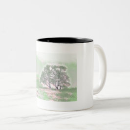 雪モダンの木の色 ツートーンマグカップ