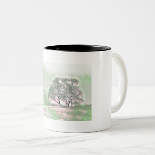 雪モダンの木の色 ツートーンマグカップ (正面右)