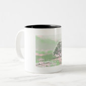 雪モダンの木の色 ツートーンマグカップ (正面左)