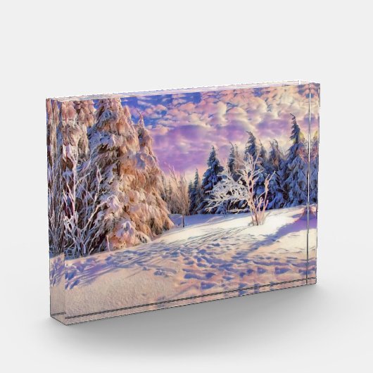 雪モダンの木の色 フォトブロック (左)