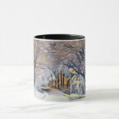 雪モダンの木の色 マグカップ (中央)