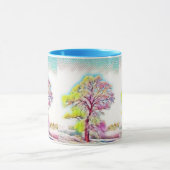 雪モダンの木の色 マグカップ (中央)