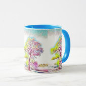 雪モダンの木の色 マグカップ (正面右)