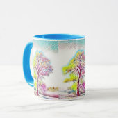 雪モダンの木の色 マグカップ (正面左)