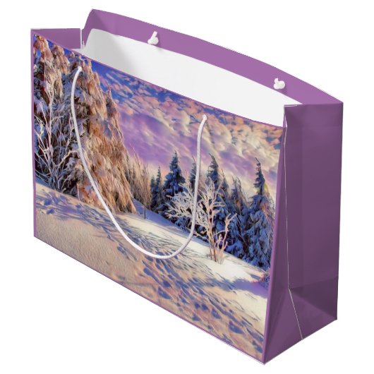 雪モダンの木の色 ラージペーパーバッグ (裏面アングル)