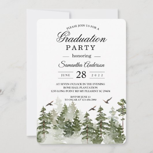 雪モダンの森 招待状 (正面)