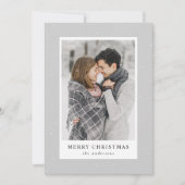 雪モダンの花の灰色の写真 シーズンカード (正面)