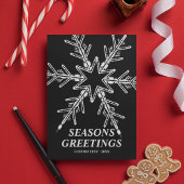 雪モダンはっきりした片のパーソナライズされたクリスマス シーズンカード