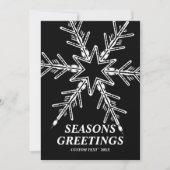 雪モダンはっきりした片のパーソナライズされたクリスマス シーズンカード (正面)