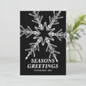 雪モダンはっきりした片のパーソナライズされたクリスマス シーズンカード (スタンド正面)