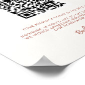 雪モダンエレガントピンク新婚旅行ファンドQRコード ポスター (角)