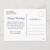 雪モダンエレガント片のクリスマスグリーティング シーズンポストカード (裏面)