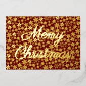 雪モダンエレガント雪メリークリスマス 箔シーズンカード (正面)