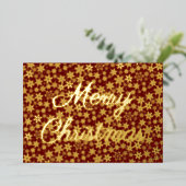 雪モダンエレガント雪メリークリスマス 箔シーズンカード (立ち正面)