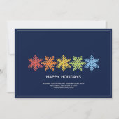 雪モダンカラフル片クリスマス写真 シーズンカード (正面)