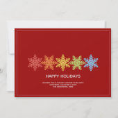 雪モダンカラフル片クリスマス写真 シーズンカード (正面)