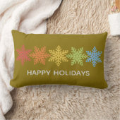 雪モダンカラフル結晶 ランバークッション (ブランケット)