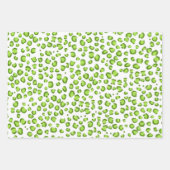 雪モダンレオパードグリーンアニマルプリントシックなギフト ラッピングペーパーシート (正面3)