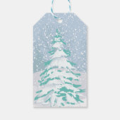 雪モダン木替え色ティール(緑がかった色) ギフトタグ (裏面)