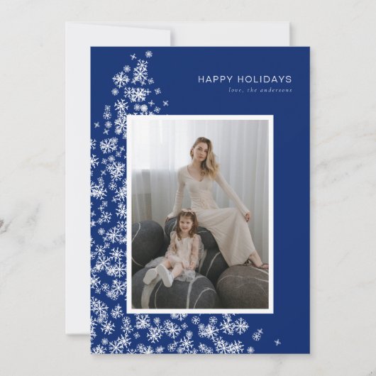 雪モダン片で作ったクリスマスツリー シーズンカード (正面)