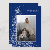 雪モダン片で作ったクリスマスツリー シーズンカード (正面/裏面)