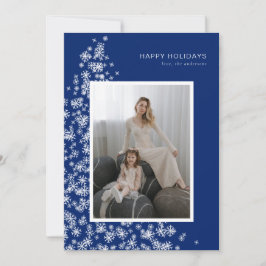 雪モダン片で作ったクリスマスツリー シーズンカード