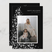 雪モダン片で作ったクリスマスツリー シーズンカード (正面/裏面)