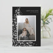 雪モダン片で作ったクリスマスツリー シーズンカード (スタンド正面)