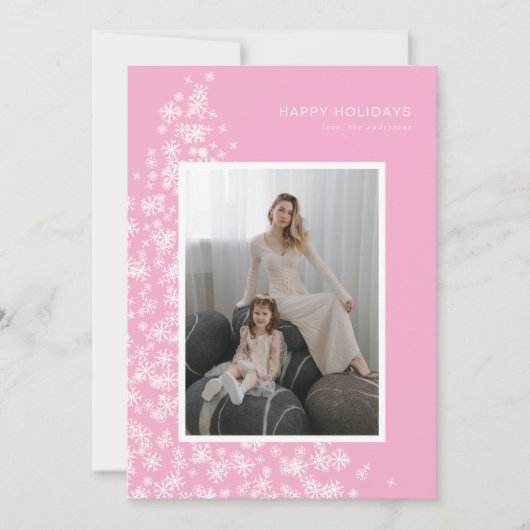 雪モダン片で作ったクリスマスツリー シーズンカード (正面)